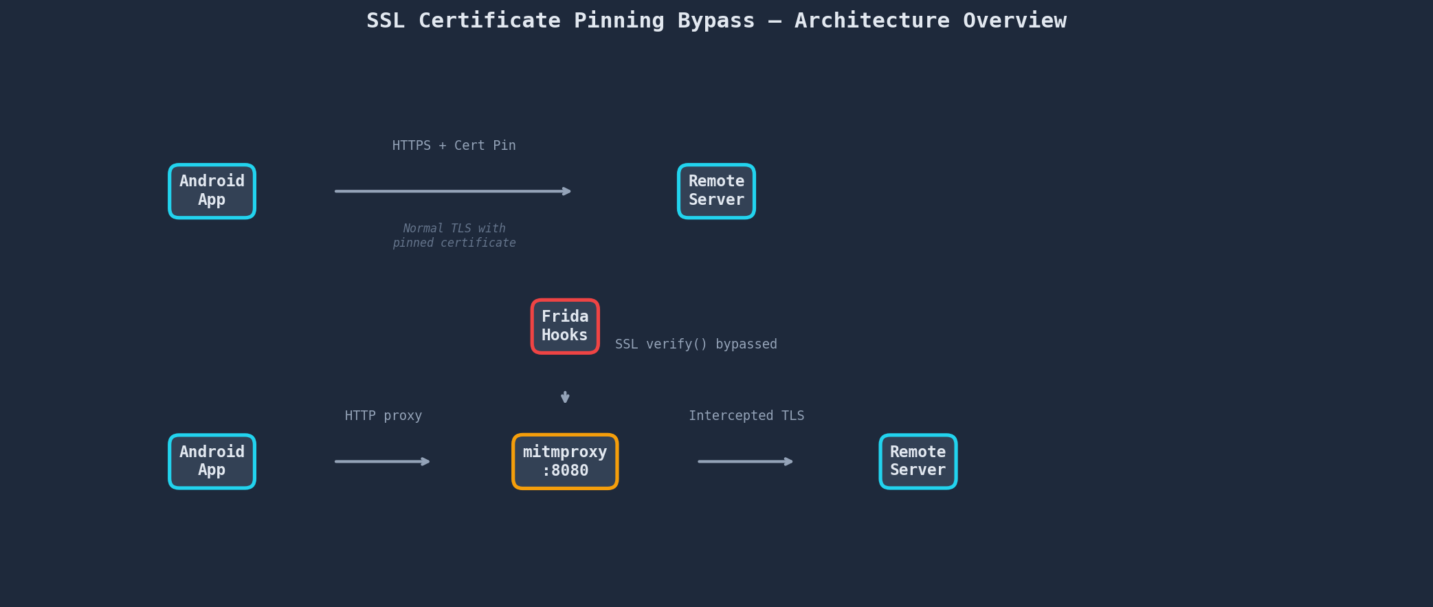 Architecture overview of the SSL pinning bypass